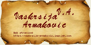 Vaskrsija Armaković vizit kartica